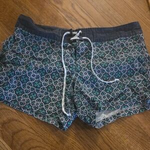 J. Crew Navy & Teal Drawstring Shorts